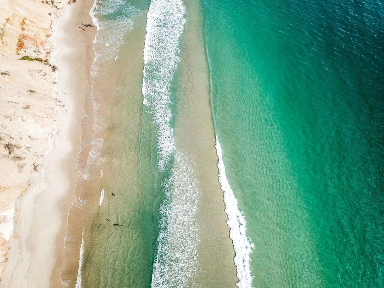 A drone shot of Tugun beach on the Gold Coast.