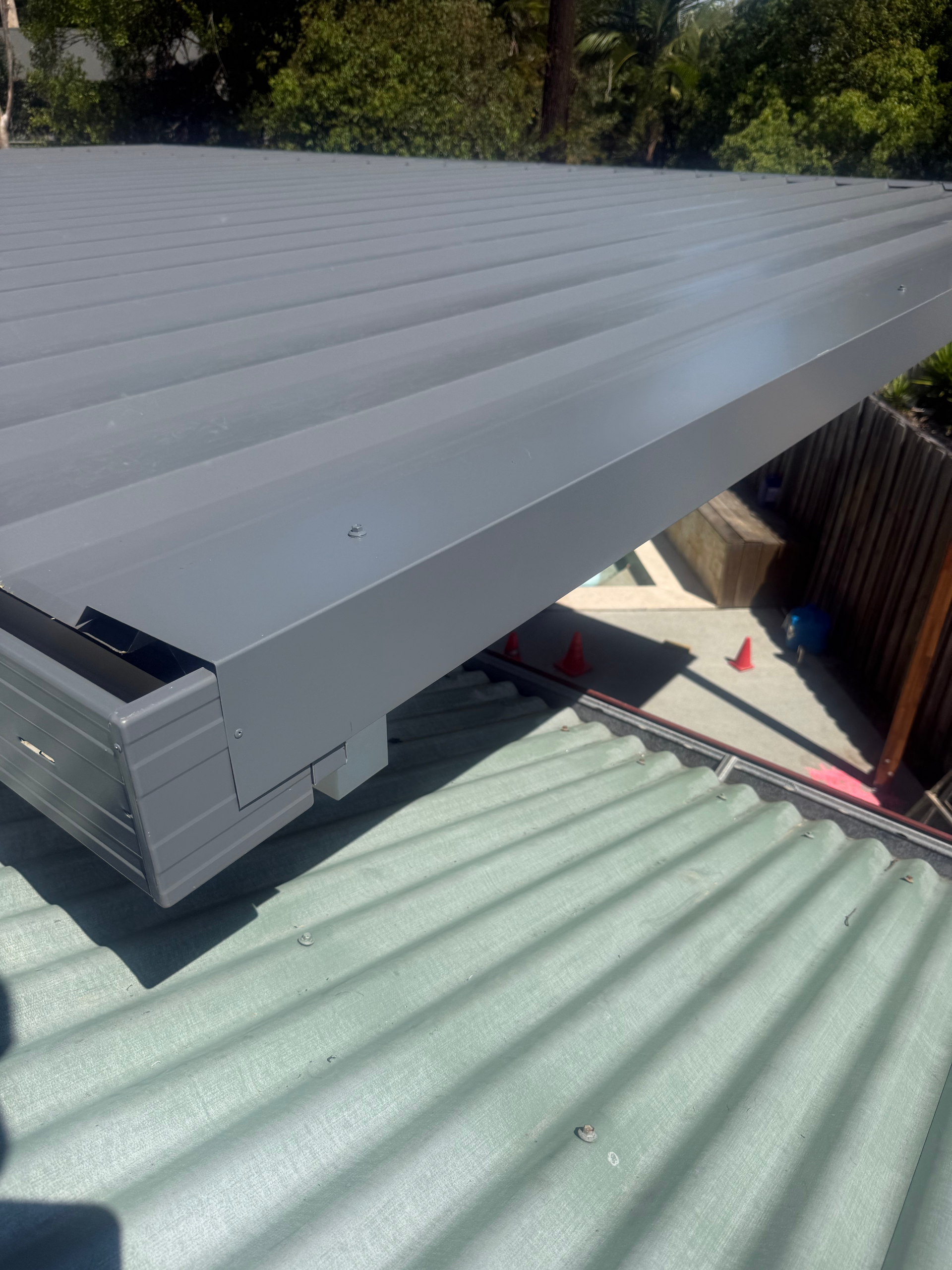 A patio connecting to a roof on the gold coast