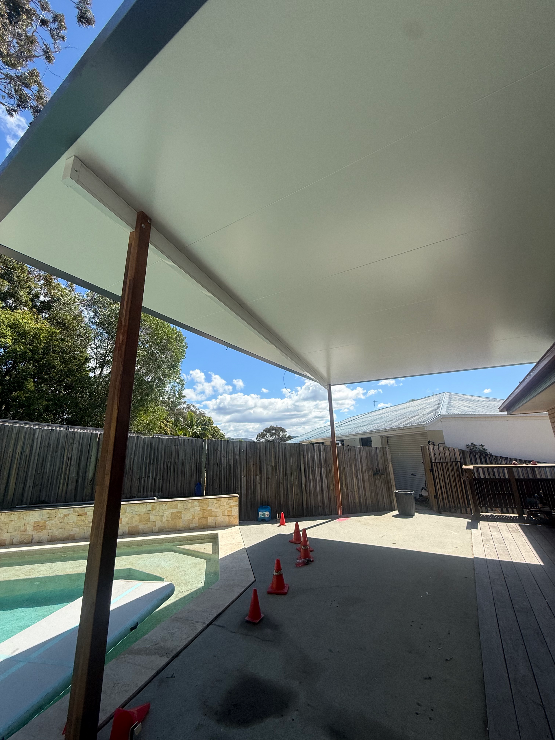 An insulated flyover patio installed on the gold coast