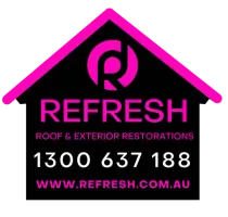A logo for refresh roof and exterior restorations