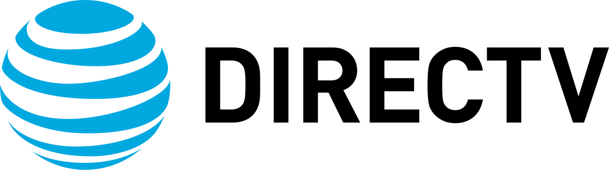 The logo for directv is a blue and white ball with the word directv on it.