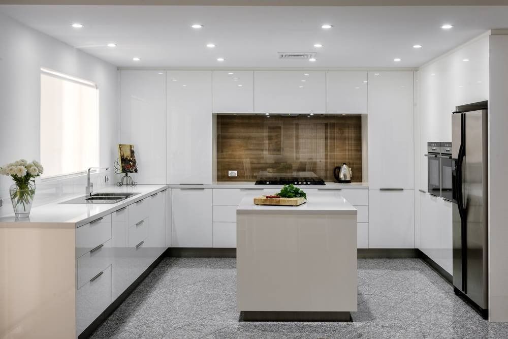 Modern Kitchen With Sleek White Cabinets