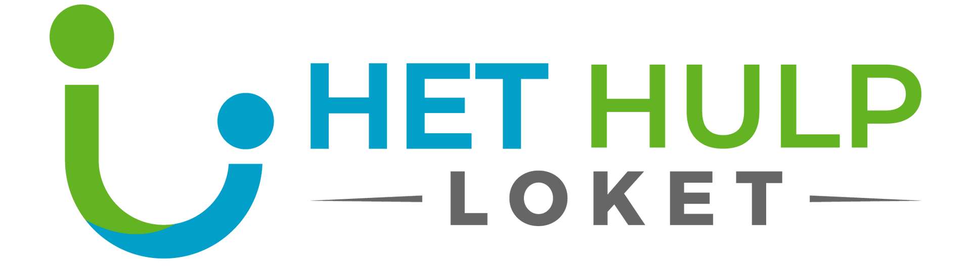Een blauw en groen logo voor het hulploket