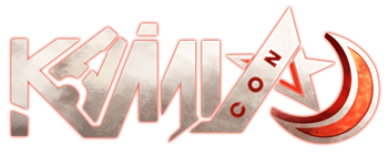 Logo for KimiCon, featuring stylized text and a star and crescent moon.