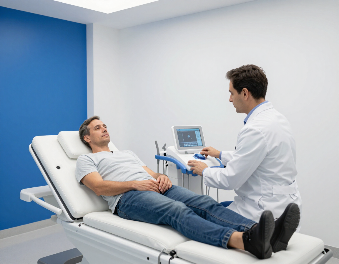 Paciente en consulta de Estimulación Magnética Transcraneal