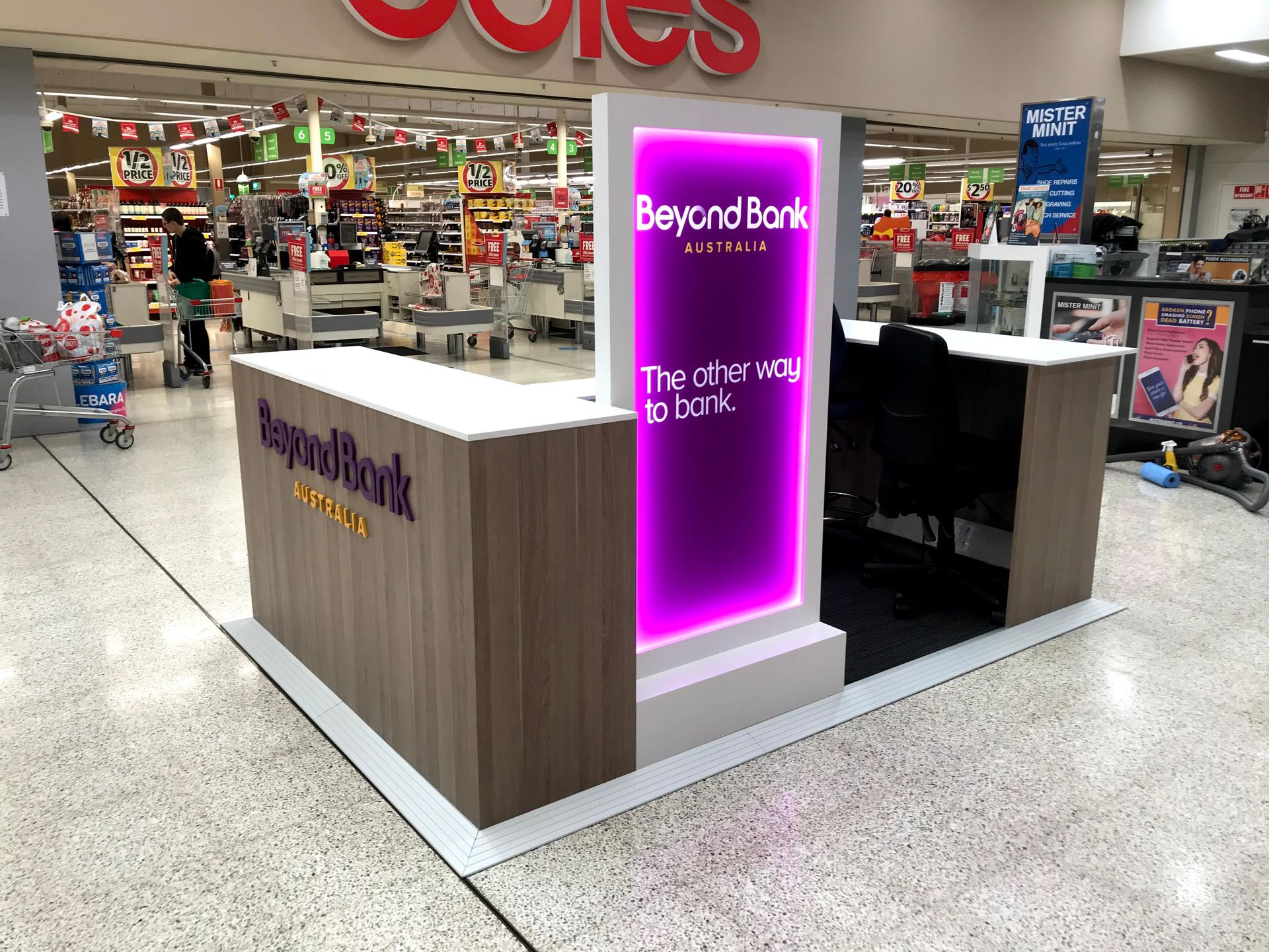 A Store Called Beyond bank is Located in a Shopping Mall — Nyon Shopfitters in Morisset, NSW