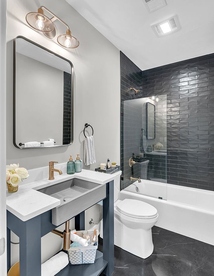 custom finished basement bathroom