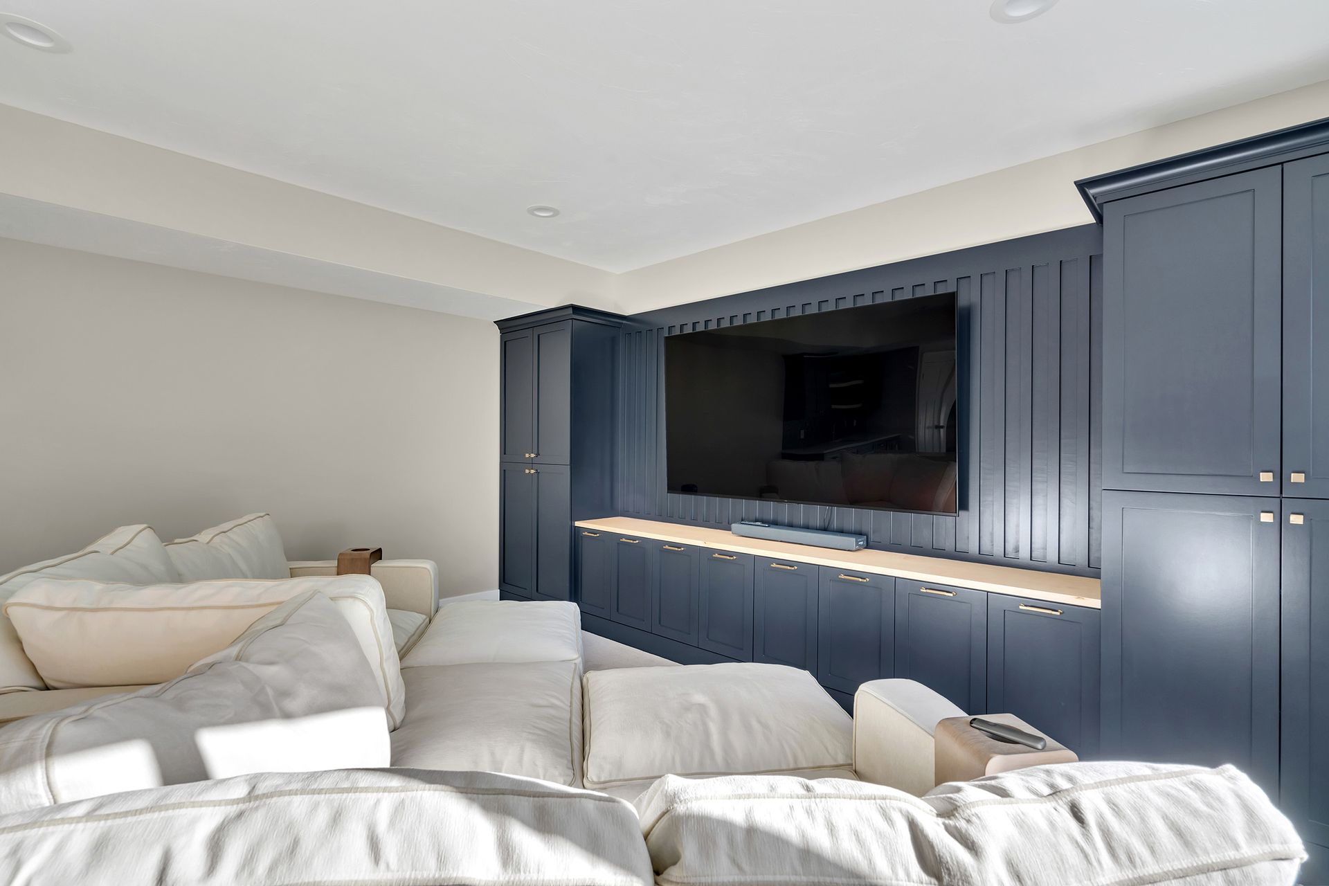 custom home theater in finished basement