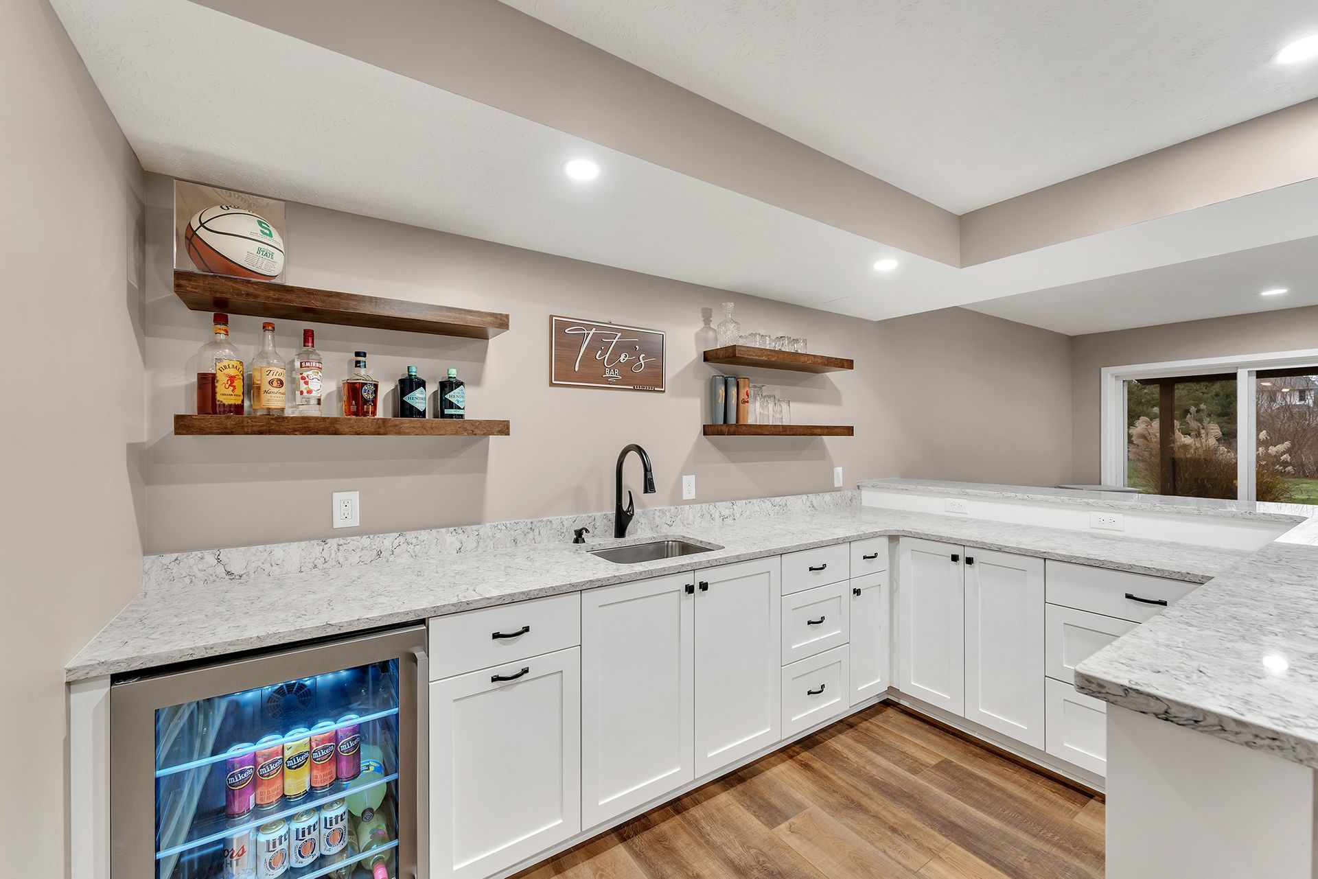beautiful custom kitchenette with wrap-around counter in Byron Center, MI