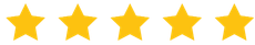 Five gold stars in a row, representing top rating or quality.