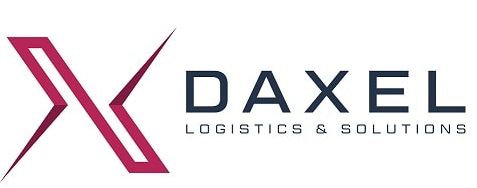 Een logo voor een bedrijf genaamd Daxel Logistics and Solutions.