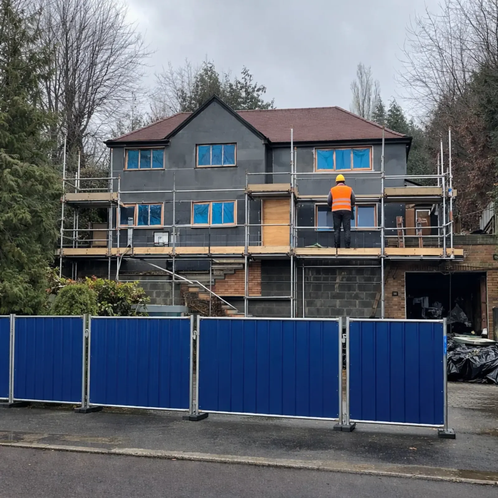 Work in progress Freshly Isulated and about to be rendered house exterior in  Canvey Island