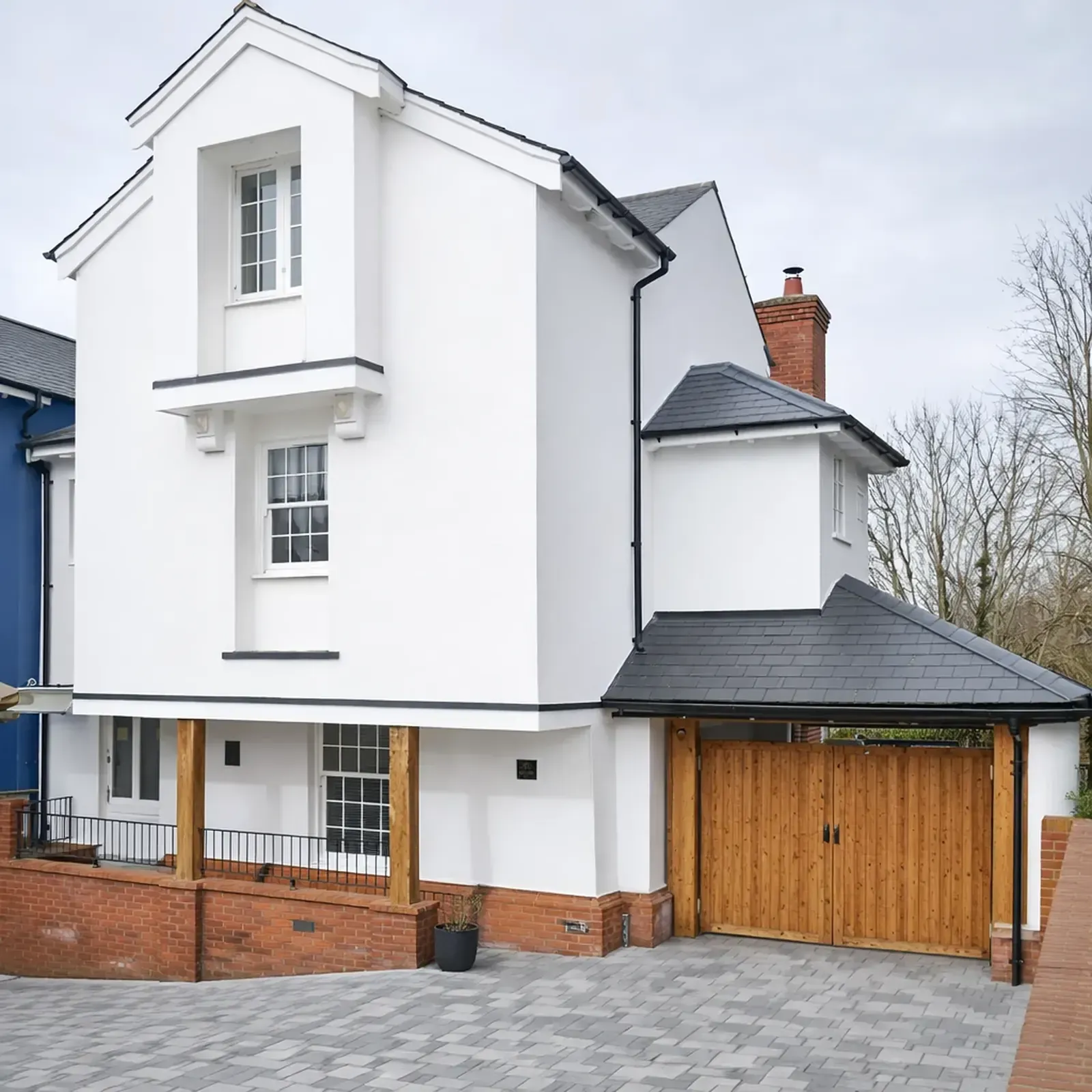 Freshly rendered house exterior in Maldon, Essex