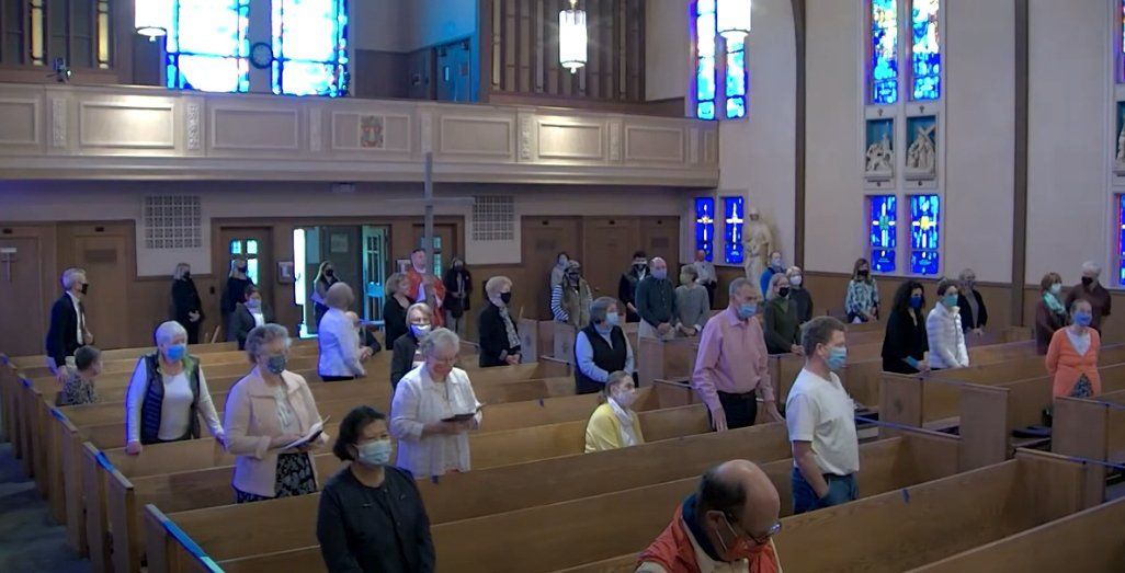 Parishioners at Mass