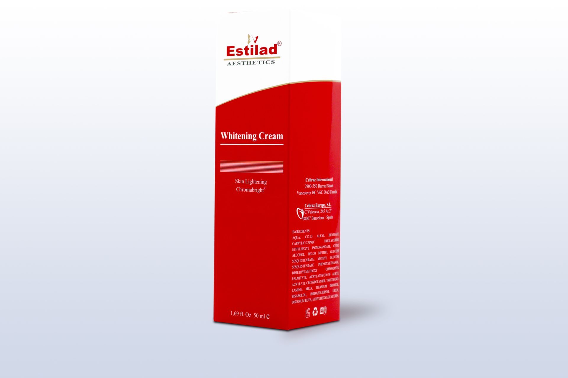 Red and white box of Cetaphil Moisturizing Cream, with text and logo visible.