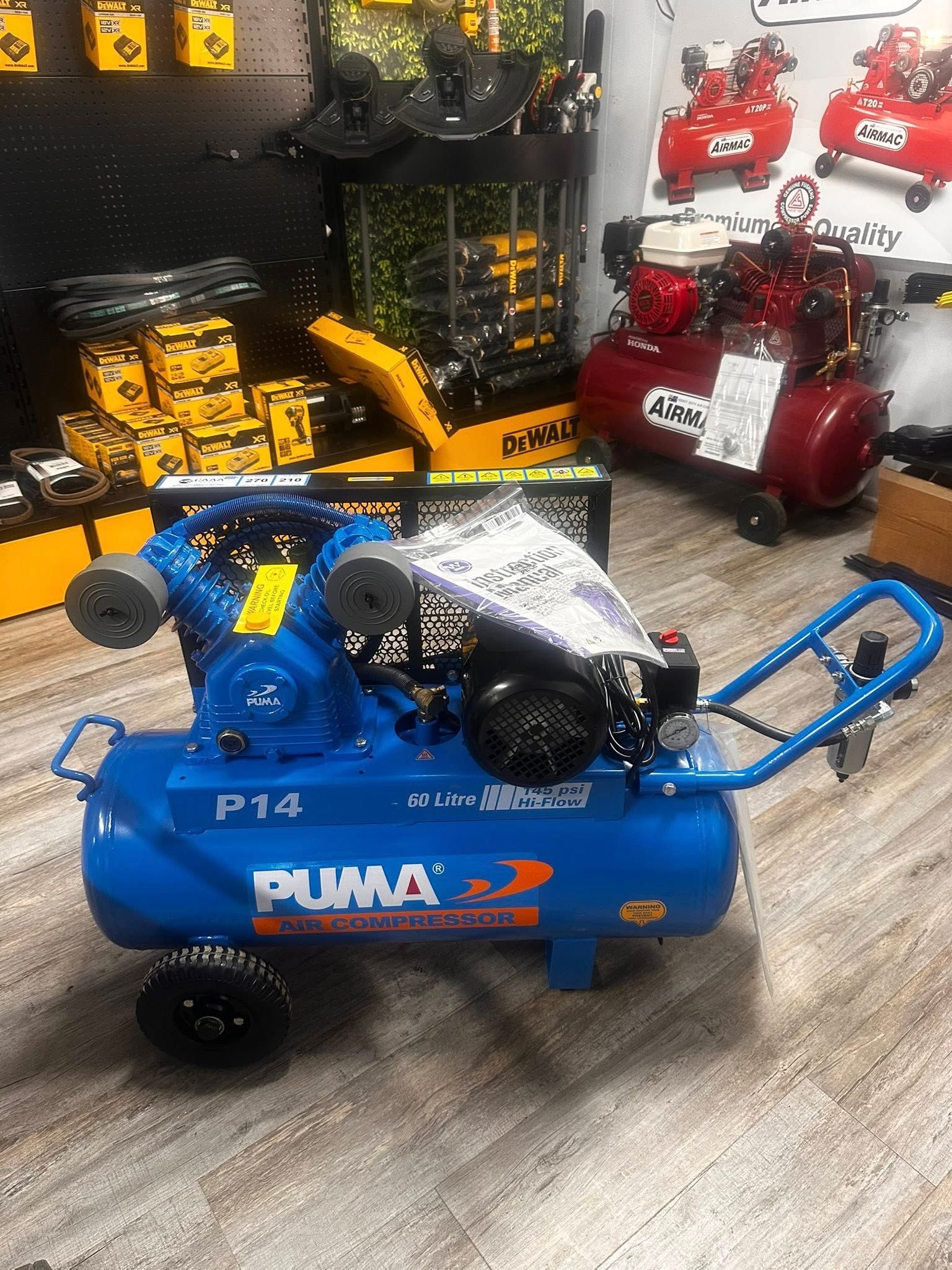 Blue Puma Air Compressor With a Small Rc Car on Top — PowerMaster Batteries Moree in St, Moree, NSW