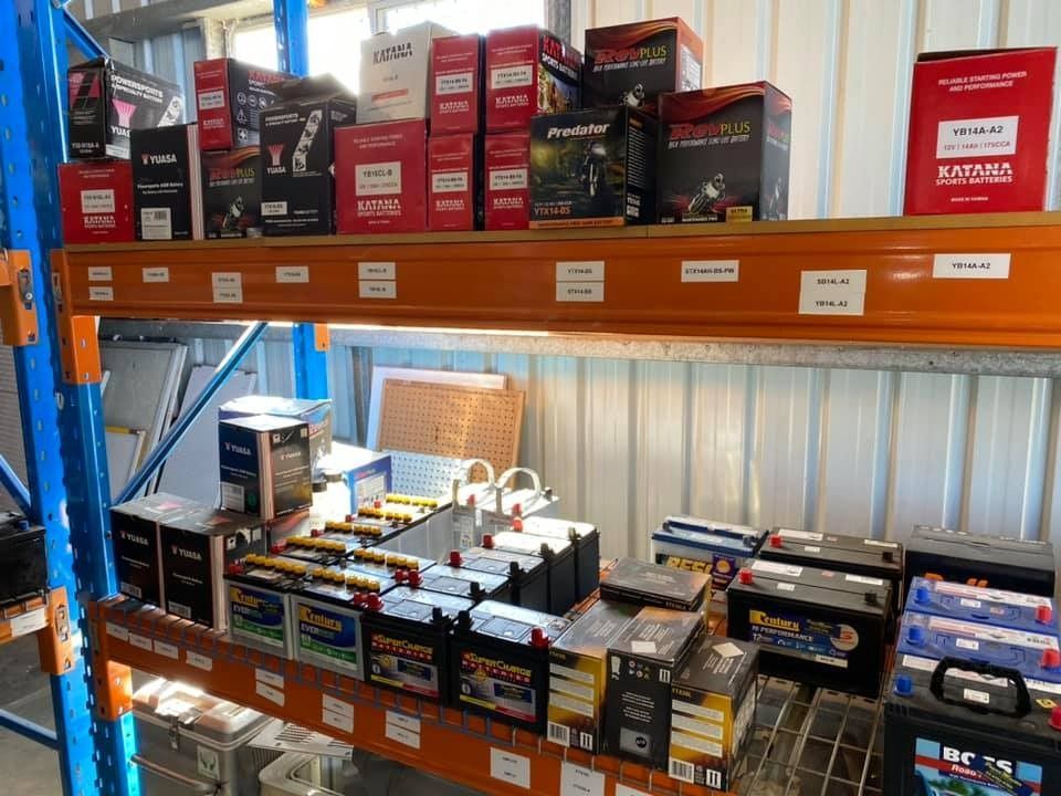 Shelves Stacked With Boxed Computer Parts and Electronics — PowerMaster Batteries Moree in St, Moree, NSW