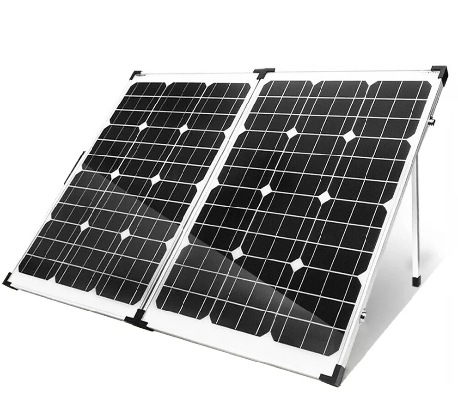 Portable Folding Solar Panel Array With Two Black Panels — PowerMaster Batteries Moree in St, Moree, NSW