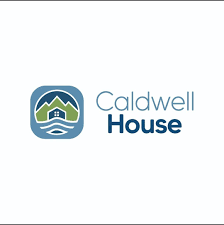 Caldwell House logo with blue and green house icon and text on white background