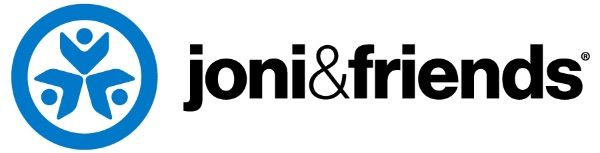 Joni & Friends logo with blue circular icon and black text on white background