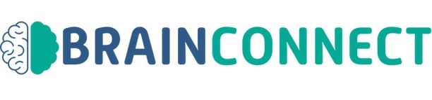 BrainConnect logo with teal brain icon and teal-gray text on white background