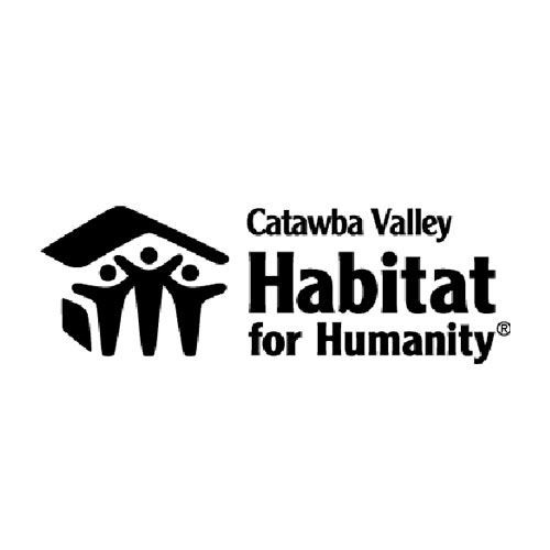 Catawba Valley Habitat for Humanity logo in black on a white background