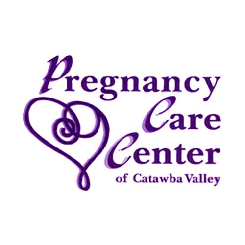 Purple Pregnancy Care Center of Catawba Valley logo with a heart and swirl design