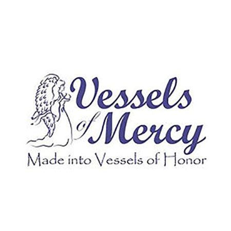 Logo reading “Vessels of Mercy” with a woman illustration and the tagline “Made into Vessels of Honor”