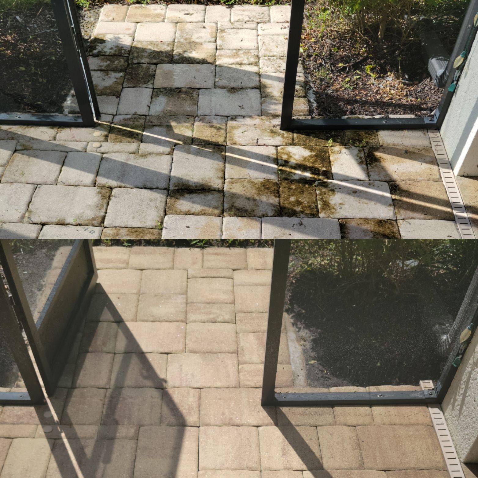 Before and after image of clean floor