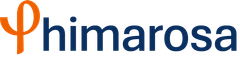 Das Phimarosa-Logo: ein orangefarbener griechischer Buchstabe Phi, gefolgt vom Wort „Himarosa“ in dunkelblauen Kleinbuchstaben.