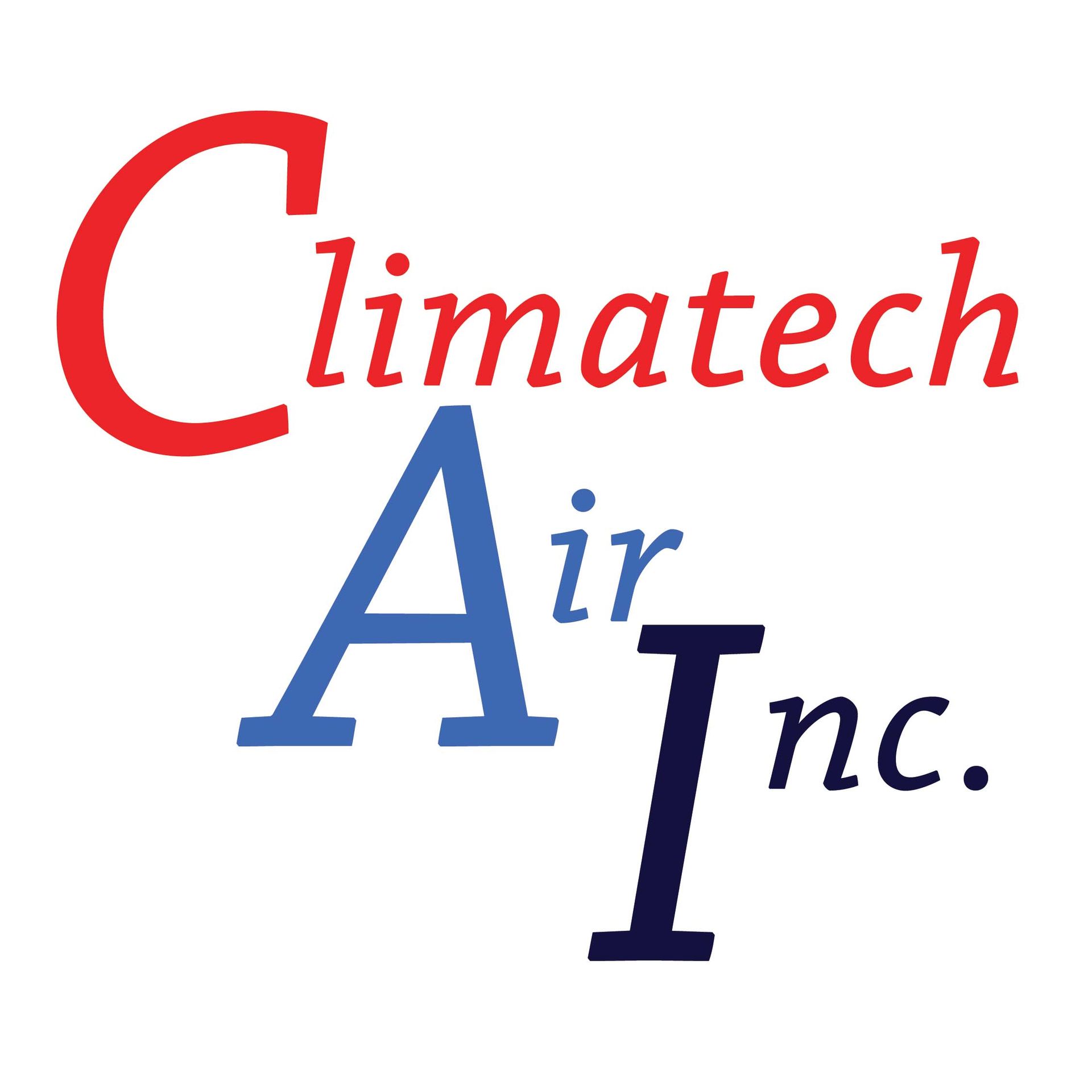 Climatech Air Inc. logo: Red "C," blue "Air," and navy "Inc." text.