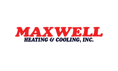 Maxwell Heating & Cooling logo: Red "MAXWELL" over black "HEATING & COOLING, INC." on white background.