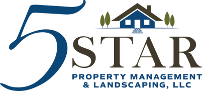 5 Star Property Management & Rentals logo in blue and brown with a house icon