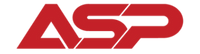 Red ASP logo with stylized letters in red on a white background