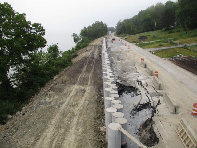 A photo of the roadway slide project in Switzerland County, Indiana