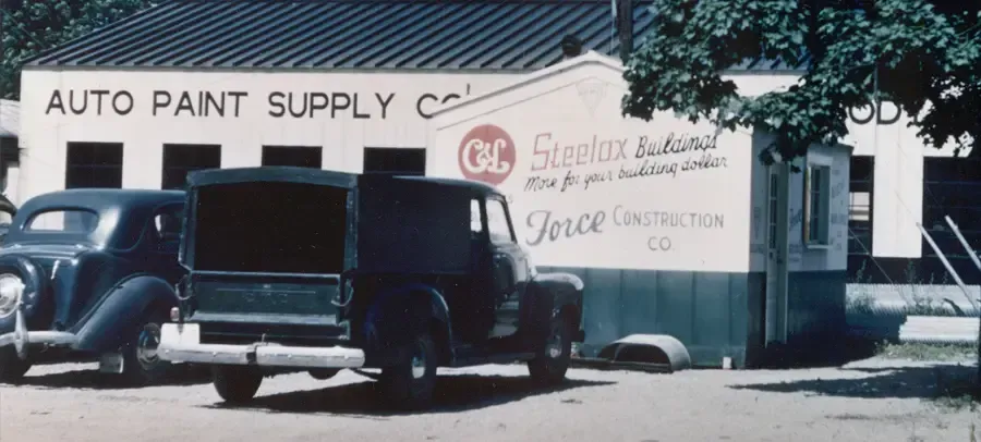 Photo of Force Construction's original office building.