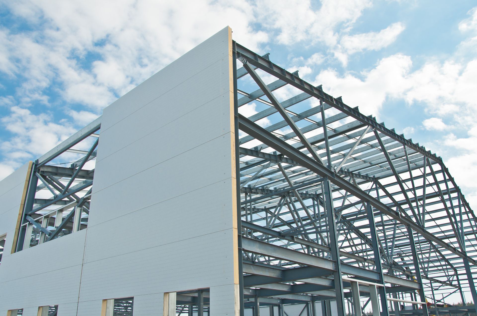 A building under construction with insulated panels.