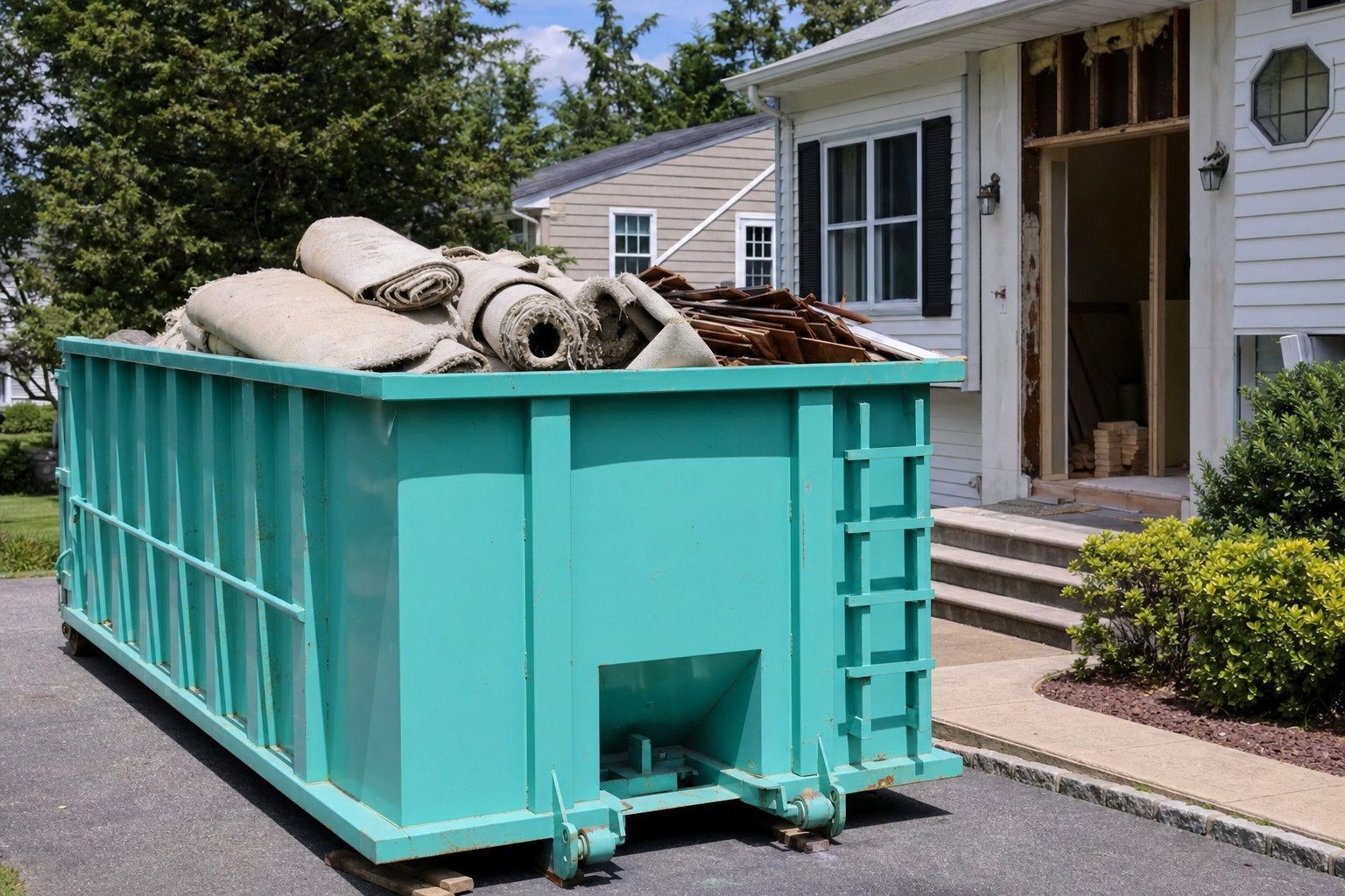 15 yard dumpster flooring carpet removal Franklin Township NJ