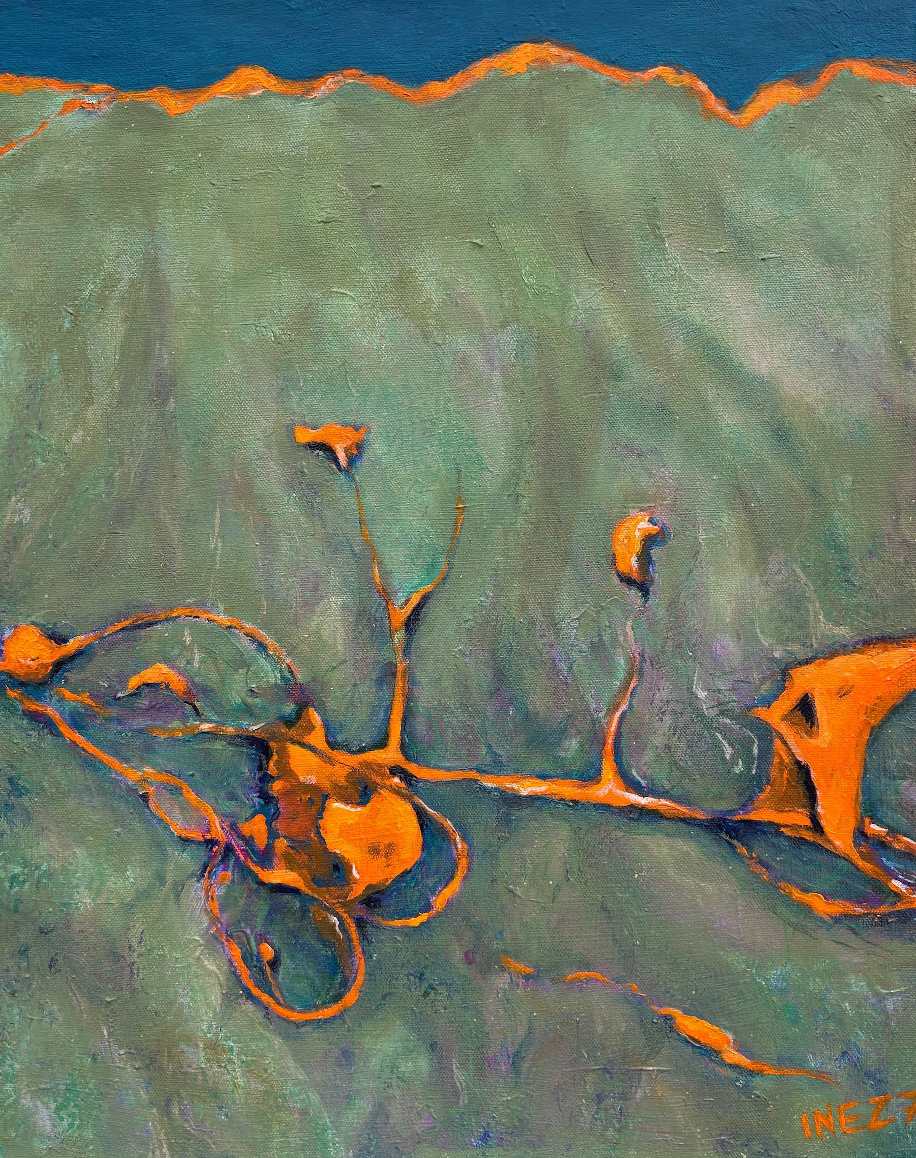 landscape, fine art, kelp, beach scene, inez sieben, acrylic, abstract