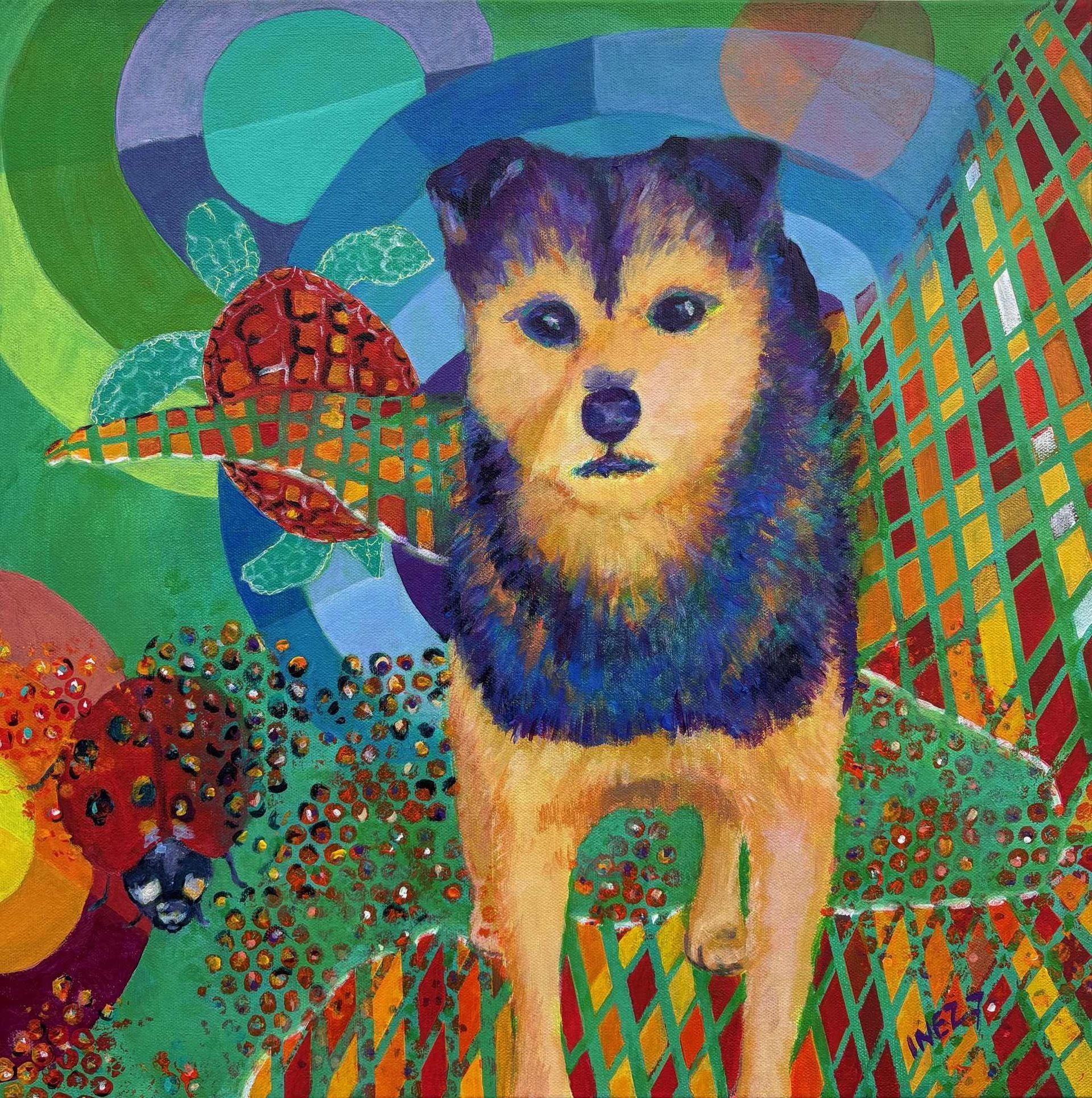 abstract art, art by Inez, contemporary art, original animal portrait, commissioned art