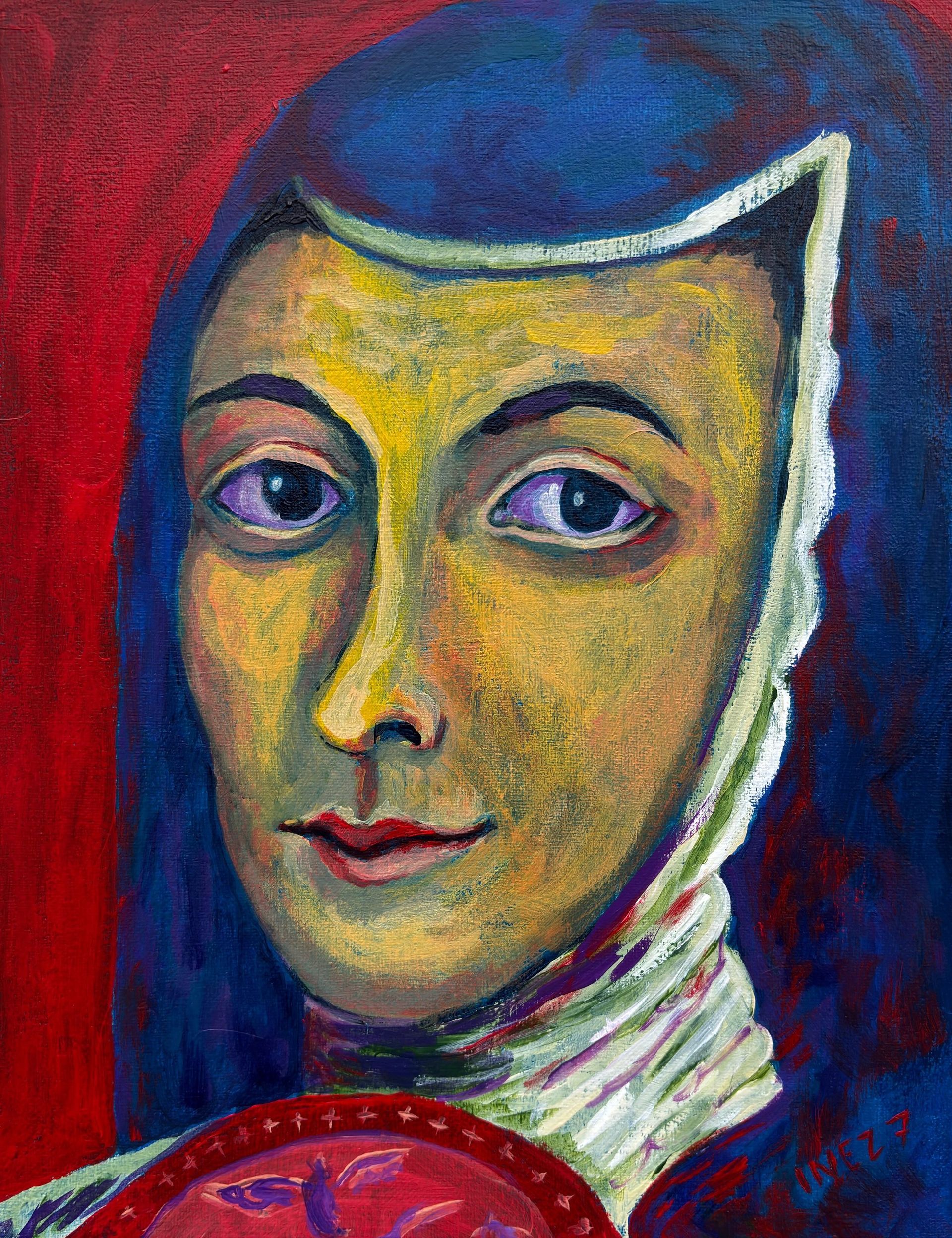 Juana Ines de la Cruz, portraits, historical women, heores, inez sieben, women's history, art by Inez