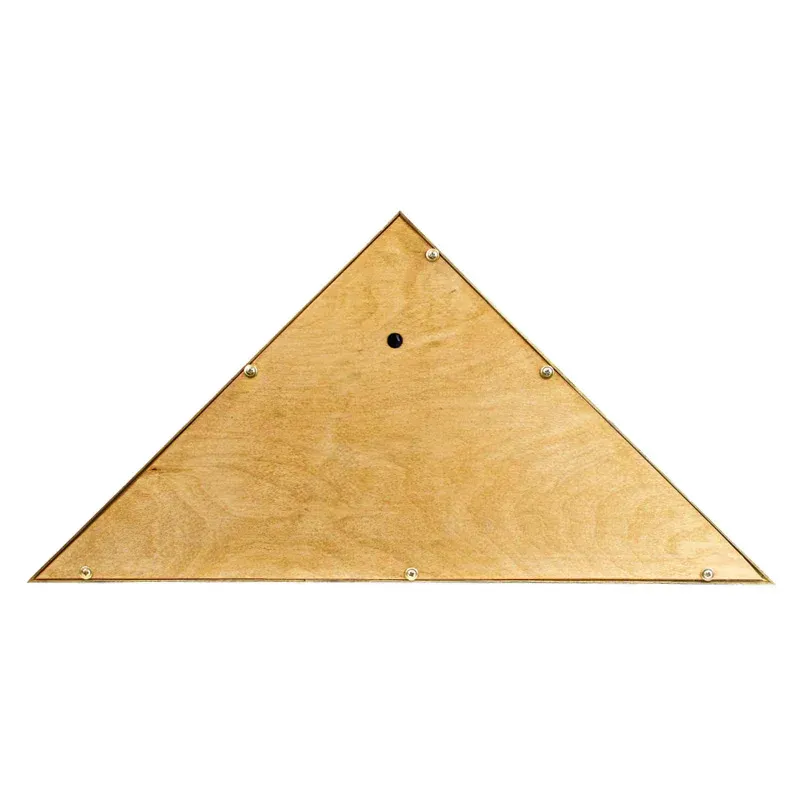 Folded American flag in a wooden triangular display case