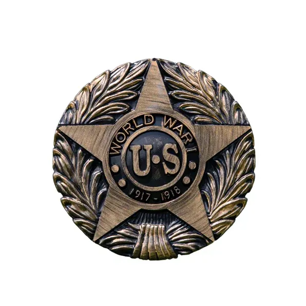 World War I U.S. service medal with bronze star and laurel wreath