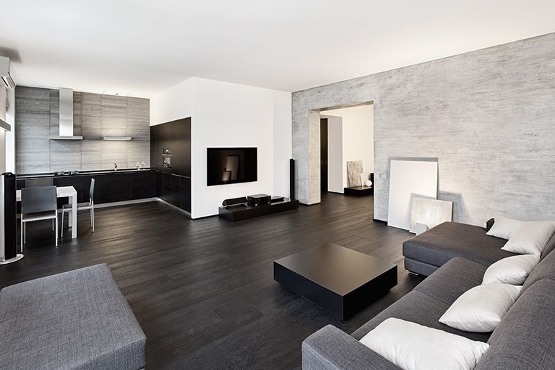 Black And White Theme Hardwood Flooring