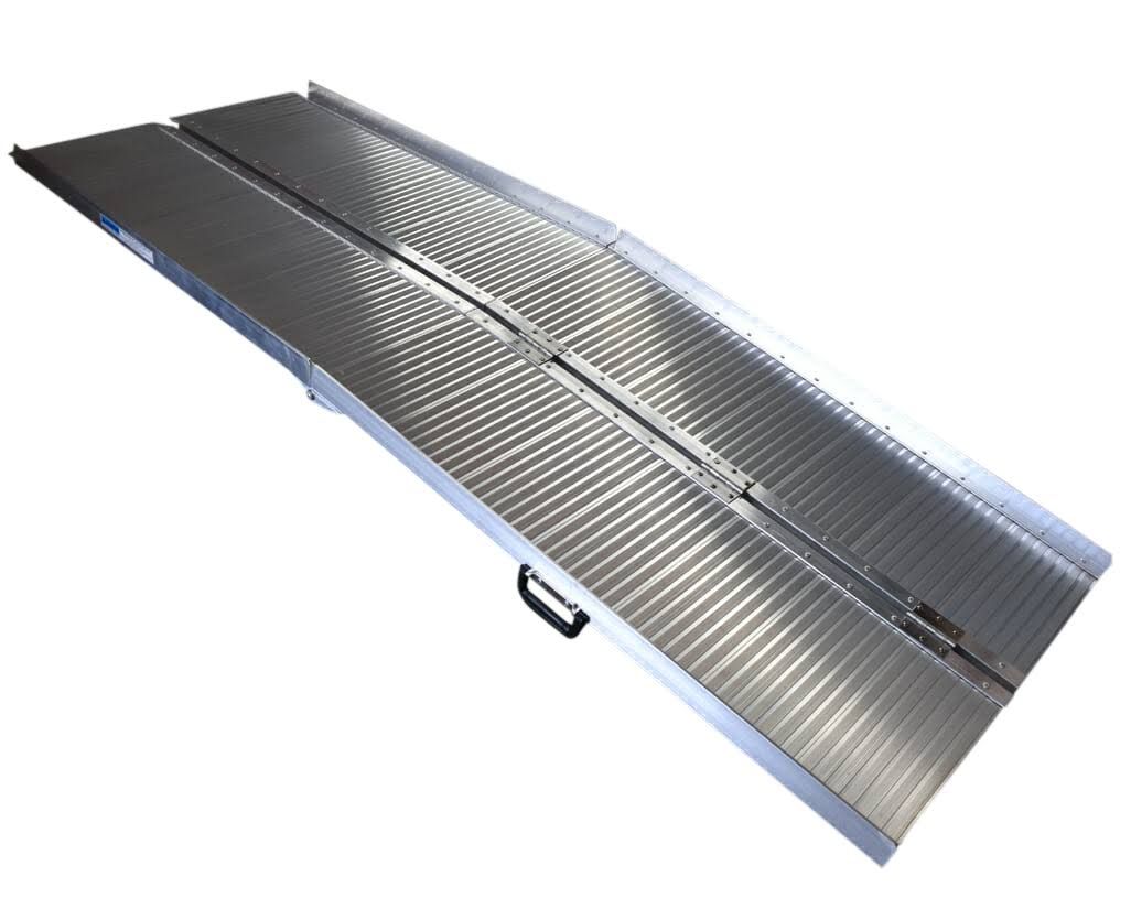 A metal ramp with a handle on the side