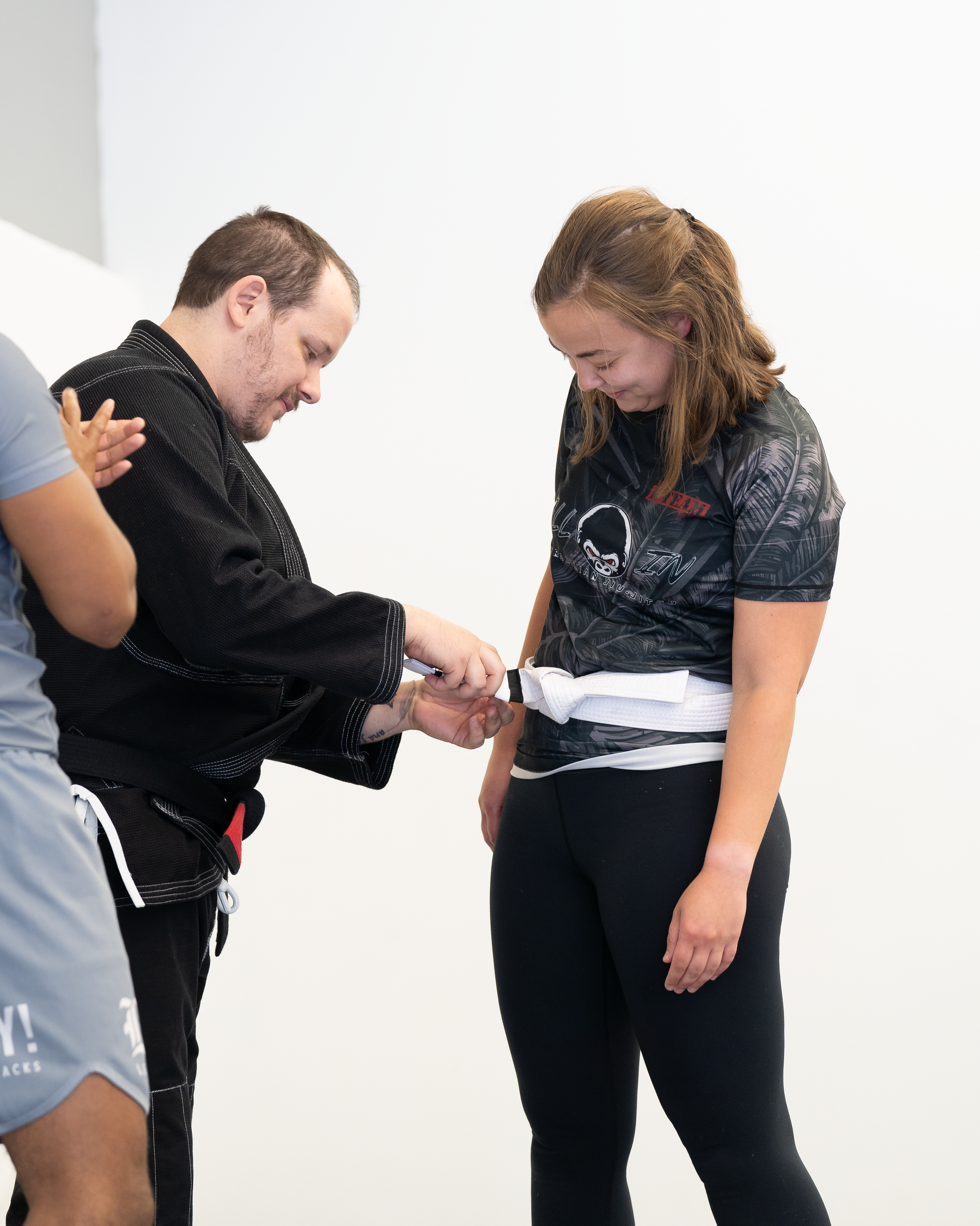 Adults practicing beginner Brazilian Jiu-Jitsu drills at All in Jiu-Jitsu in Green Brook, NJ.