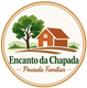 Encanto da Chapada Pousada Familiar logo with tree, house, and circular border