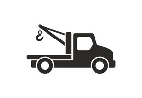 A tow truck with a hook on the back of it.