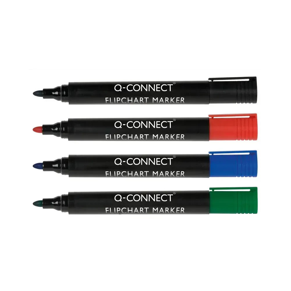Flipchart marker pens 4 pack assorted colours Q Connect