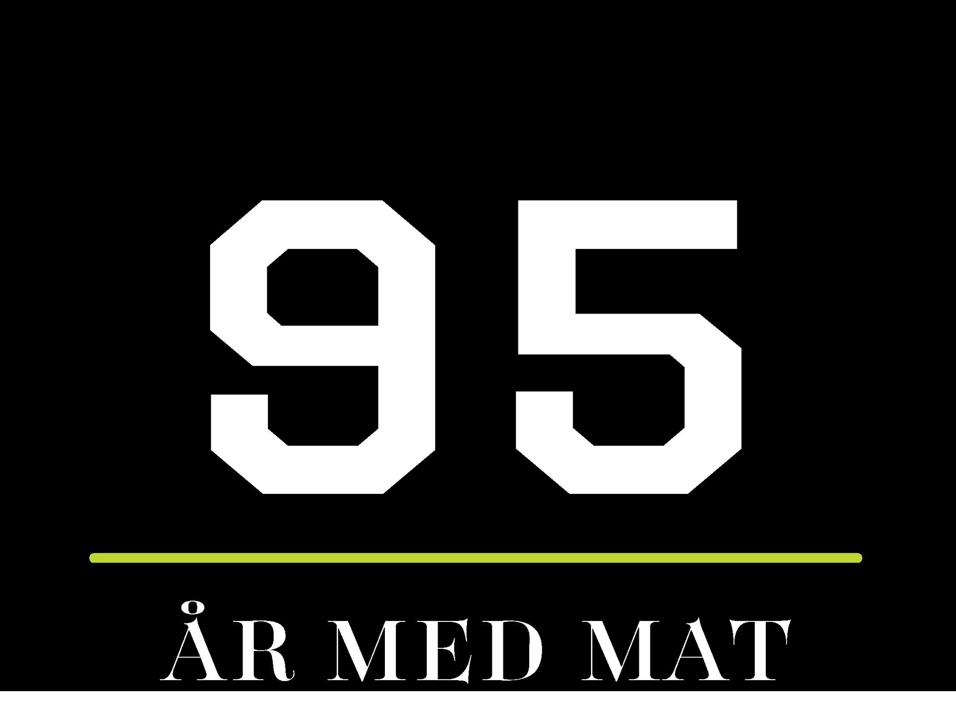 tallet 95 er skrevet i hvitt på svart bakgrunn.